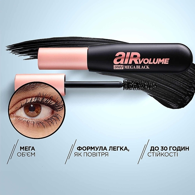 Стойкая тушь для ресниц - L’Oréal Paris Air Volume 30H Mega Black — фото N2