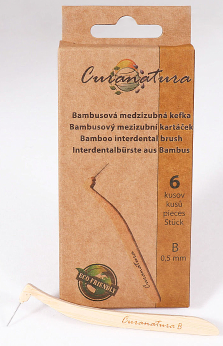 Бамбуковые межзубные щетки, размер В (0,5 мм), 6 шт - Curanatura Interdental Toothbrush — фото N1