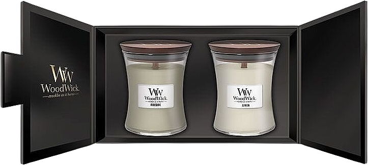 Набор - WoodWick 2 Medium Hourglass Gift Set (candle/2x275g) — фото N1