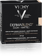 УЦІНКА Коригувальна пудра для обличчя, з матувальним ефектом * - Vichy Dermablend Covermatte Compact Powder SPF 25 — фото N5