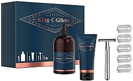 Набір - Gillette King C. (sh/gel/350ml + shav/gel/150ml + razor/1pcs + razors/5pcs) — фото N2