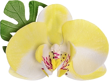 Резинка для волосся ручної роботи "Жовта орхідея" - Katya Snezhkova — фото N1