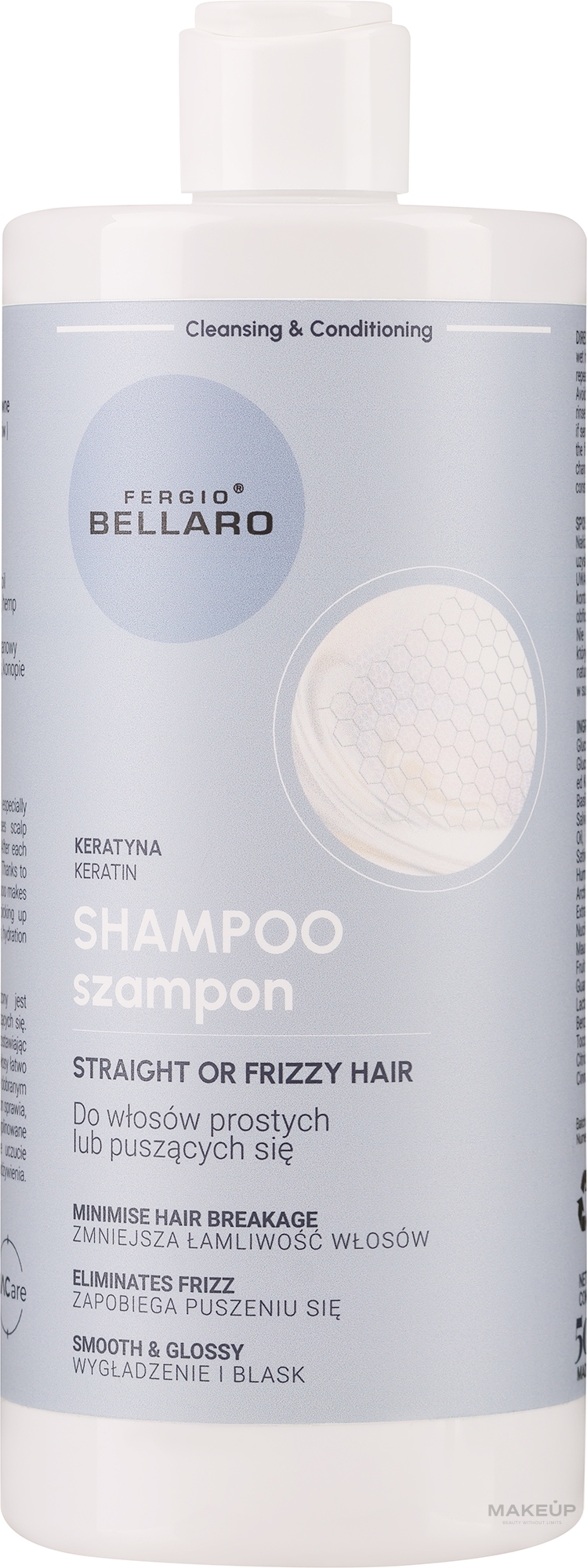 Шампунь для прямых и вьющихся волос с кератином - Fergio Bellaro Keratin Straight Or Frizzy Hair Shampoo — фото 500ml