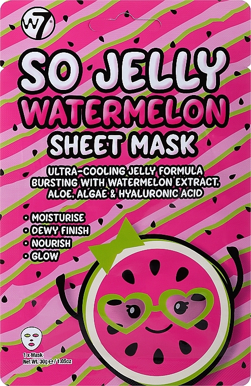 Тканинна маска з кавуном - W7 Watermelon Sheet Mask So Jelly — фото N1