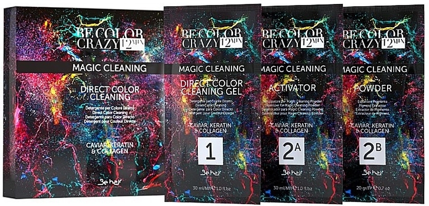 Набір для видалення барвника прямої дії з волосся - Be Hair Be Color Crazy Magic Cleaning — фото N1