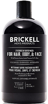Гель для душу й тіла 3 в 1 "Evergreen" - Brickell Men's Products Rapid Wash — фото N1