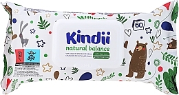 Детские влажные салфетки, 60 шт - Kindii Natural Balance Cleanic — фото N1
