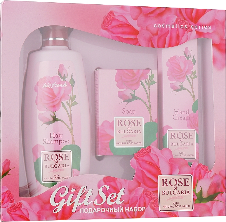 УЦЕНКА Подарочный набор №3 - BioFresh Rose of Bulgaria (h/sh/330ml + soap/100g + h/cr/75ml) * — фото N1