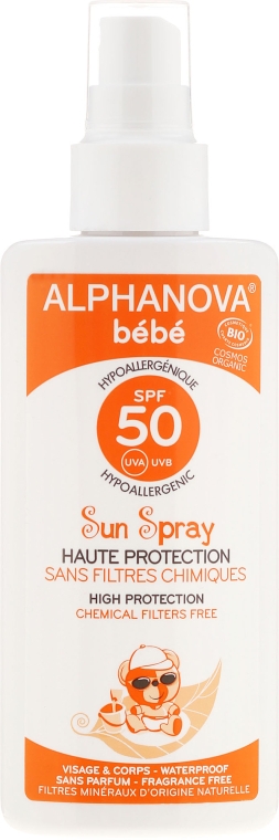 Сонцезахисний спрей для дітей - Alphanova Baby Sun Protection Spray SPF 50 — фото N1