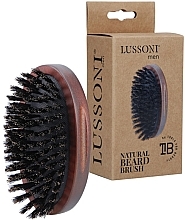 Парфумерія, косметика Щітка для бороди з натуральним ворсом кабана, овальна - Lussoni Men Natural Beard Brush