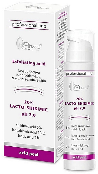 Пілінг для обличчя квасовий - Ava Laboratorium 20% LACTO-SHIKIMIC pH 2,0 — фото N1