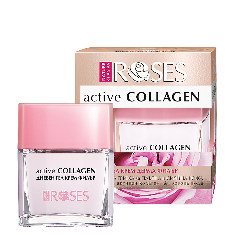 Денний крем-гель "Активний колаген" - Nature of Agiva Roses Active Collagen Day Gel Cream — фото N1