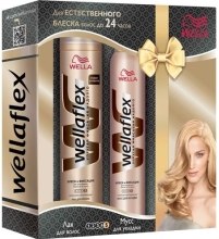 Духи, Парфюмерия, косметика Набор "Для естественного блеска" - Wella Wellaflex (spray/250ml + foam/200ml)