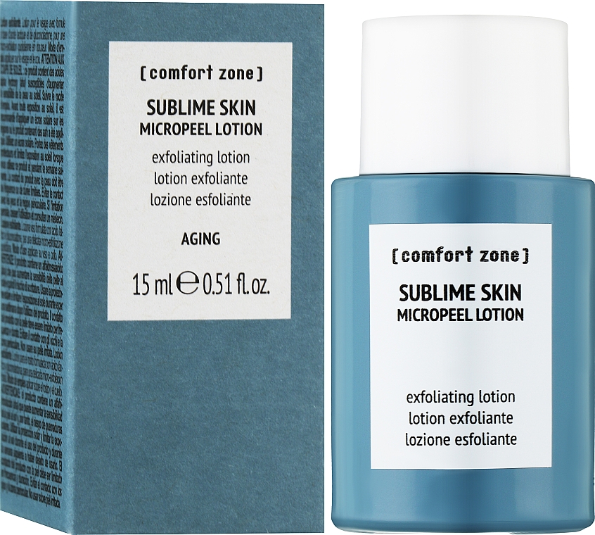 Лосьйон-мікропілінг для обличчя - Comfort Zone Sublime Skin AHA Micropeel Lotion (міні) — фото N2