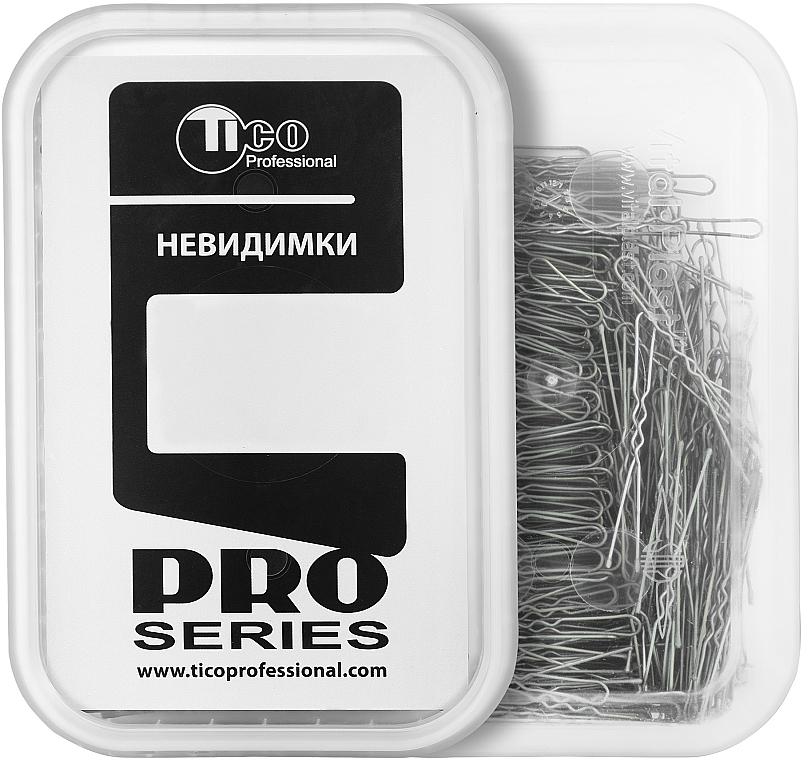 Шпильки для волос волнистые с наконечником 50мм, серебристые - Tico Professional — фото N2