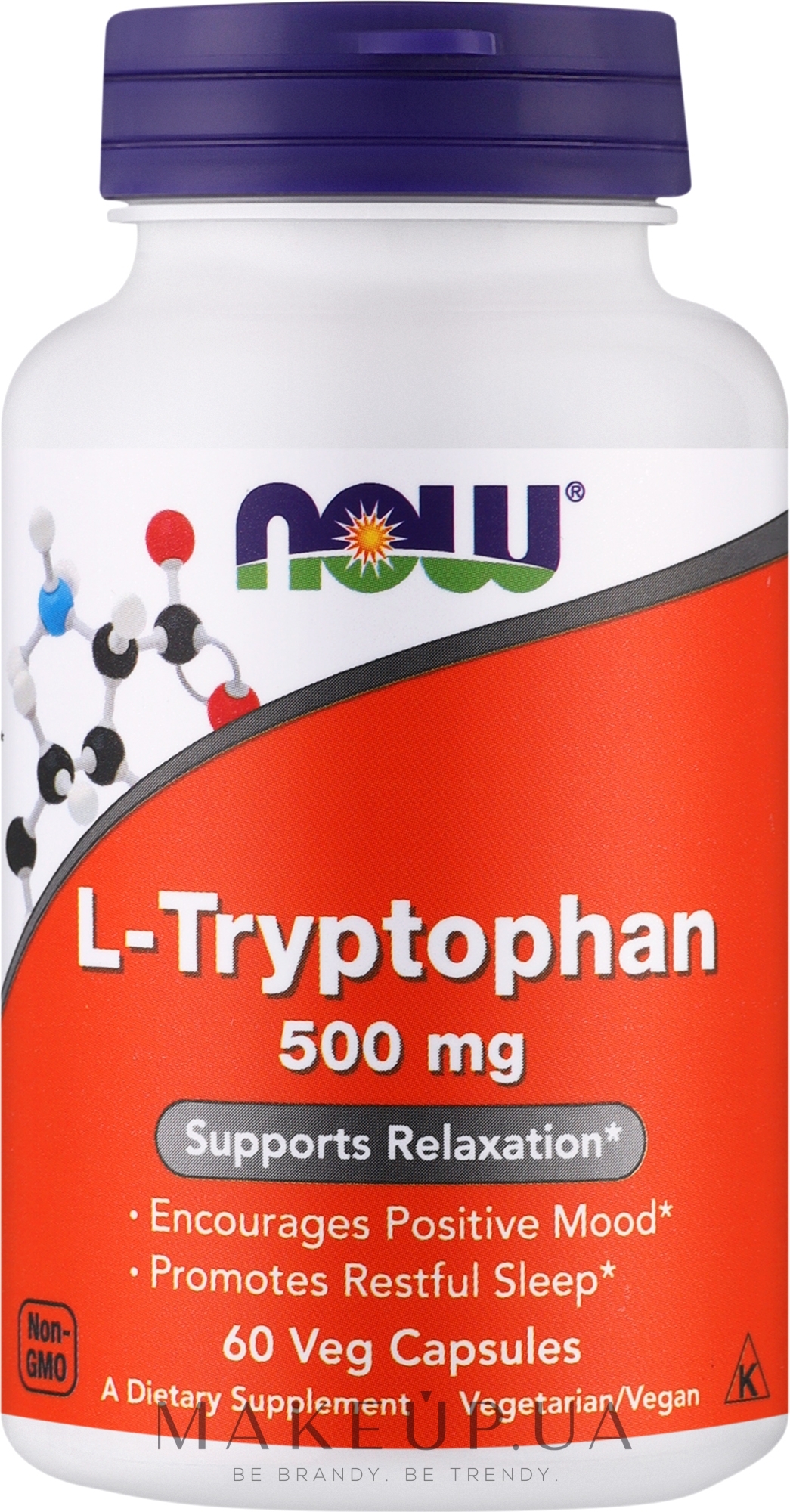 Капсули L-триптофан, 500 мг. - Now Foods L-Tryptophan — фото 60шт