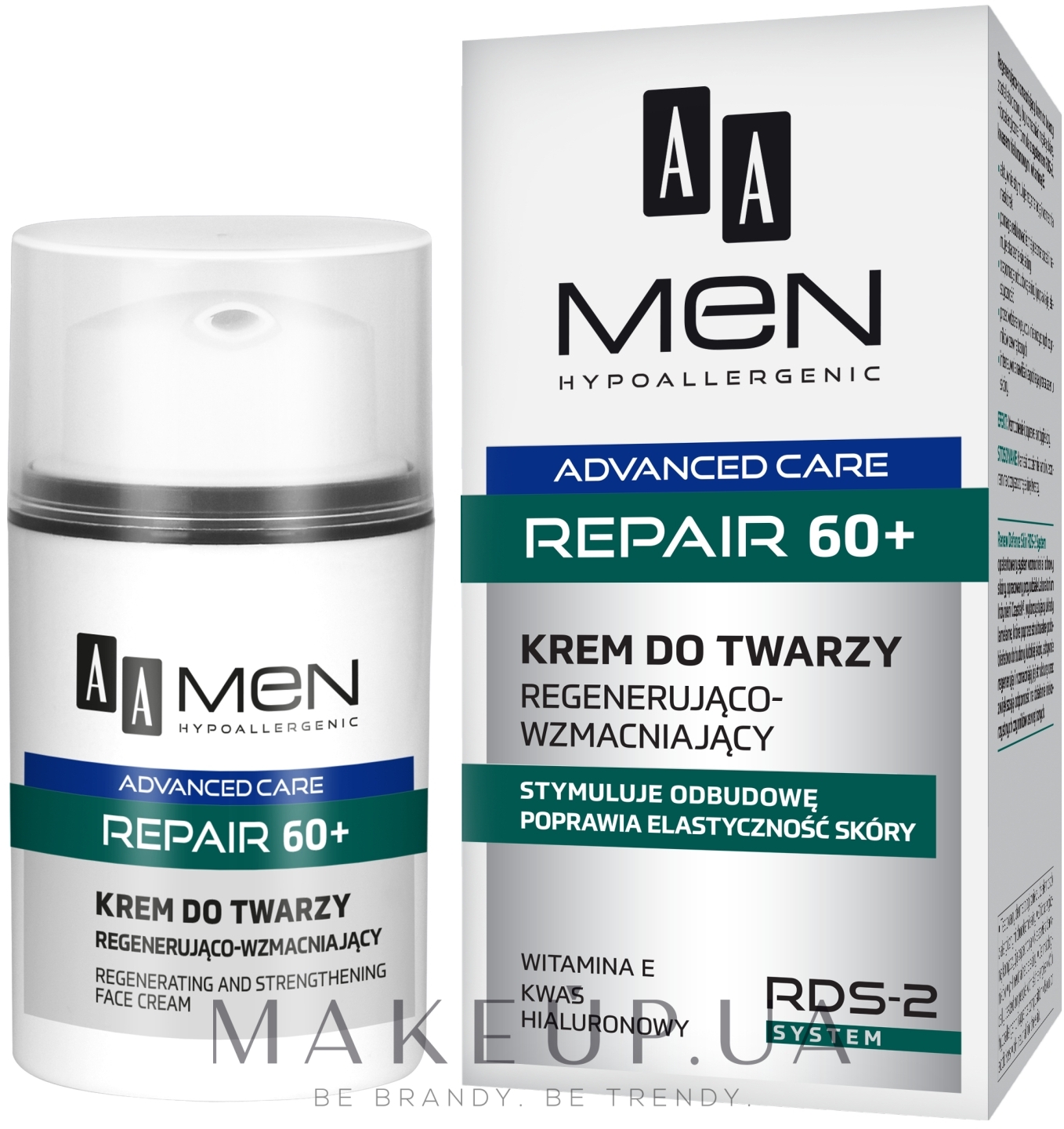 Крем для обличчя - AA Cosmetics Men Advanced Repair 60+ Face Cream — фото 50ml