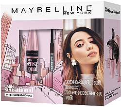 Духи, Парфюмерия, косметика Набор - Maybelline New York Lash Sensational Intense Black (mascara/9.5ml + brow/pencil/0.15g)