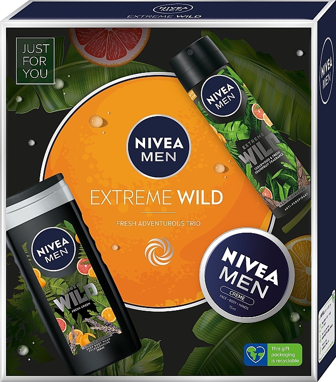 Набор - NIVEA MEN Extreme Wild (sh/gel/250ml + deo/150ml + cr/75ml) — фото N1
