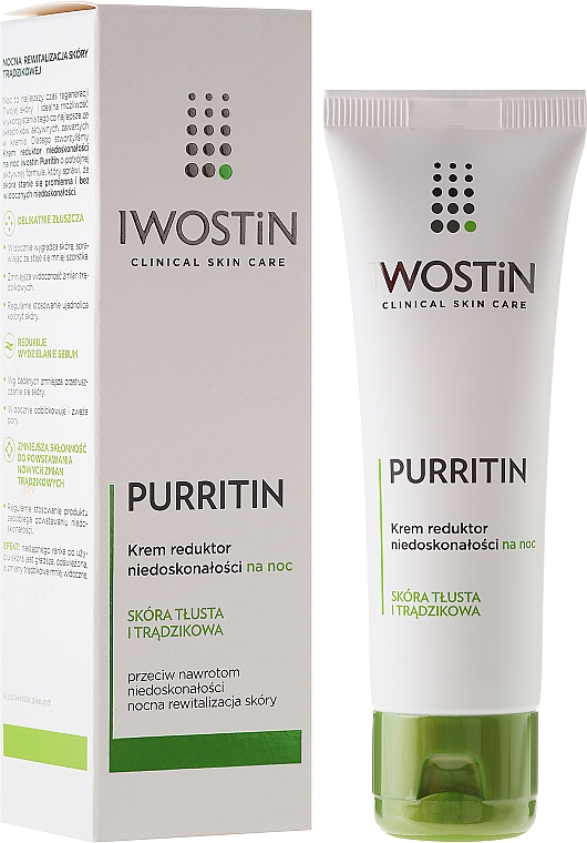 Нічний крем проти недоліків шкіри - Iwostin Purritin Reducing Imperfections Night Cream — фото N1