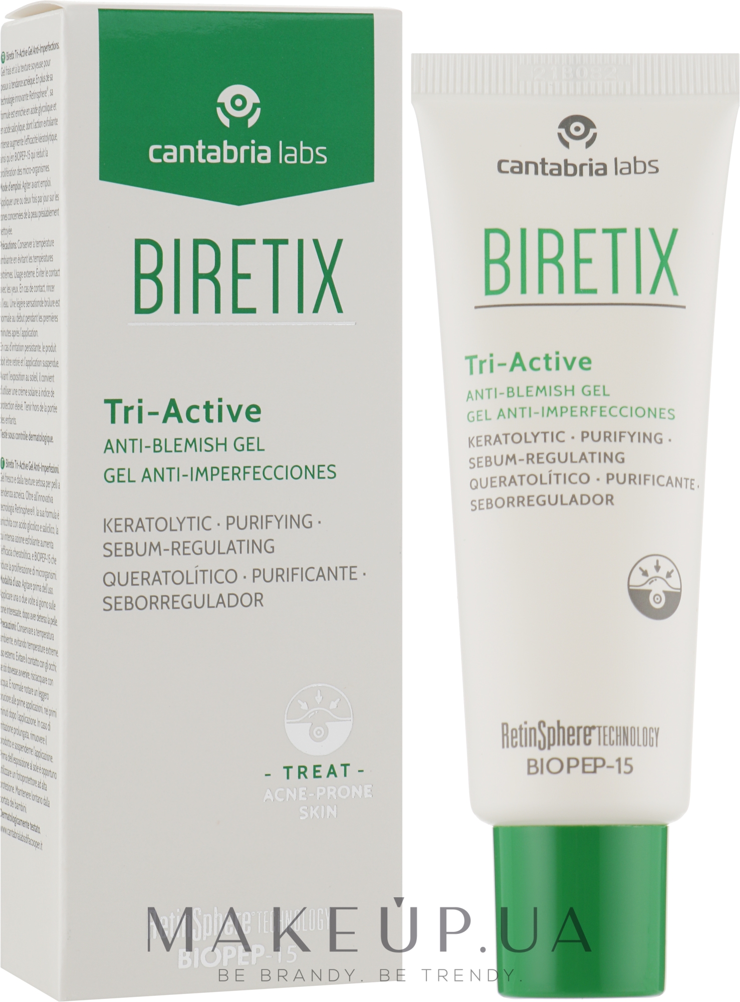 Гель три-актив для лица с акне - Cantabria Labs Biretix Tri-Active Gel — фото 50ml