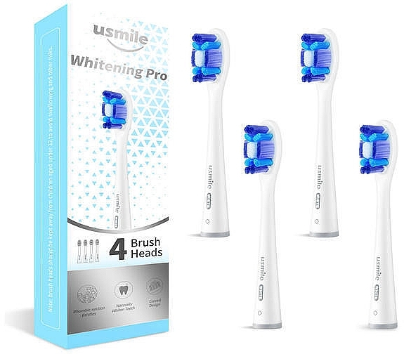 Набір насадок для електричної зубної щітки, білі - Usmile Whitening Pro Brush Heads — фото N1