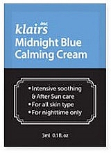 Зволожувальний-пом'якшувальний крем для обличчя - Klairs Midnight Blue Calming Cream (пробник) — фото N1