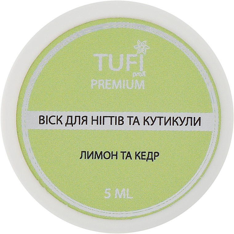 Воск для ногтей и кутикулы "Лимон и кедр" - Tufi Profi Premium