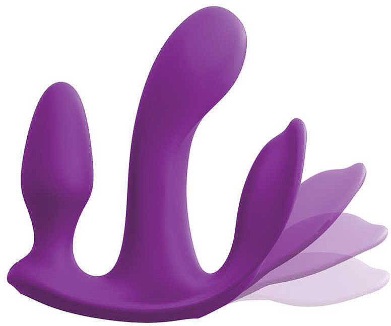 Вибростимулятор с тройным воздействием и пультом, фиолетовый - PipeDream Threesome Total Ecstasy Purple — фото N2