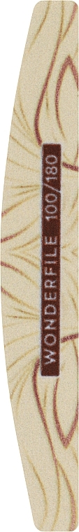 Пилочка "Полумесяц" с принтом на пластиковой основе на пене 100/180, желтая - Wonderfile — фото N1