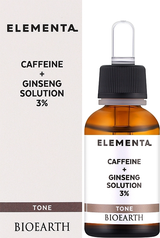 Сироватка для обличчя "Кофеїн + женьшень 3%" - Bioearth Elementa Tone Caffeine + Ginseng Solution 3% — фото N2