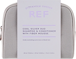Парфумерія, косметика Набір "Для світлого волосся" - REF Cool Silver Beauty Bag (shm/285ml + cond/245ml + mousse/75ml + bag/1pcs)