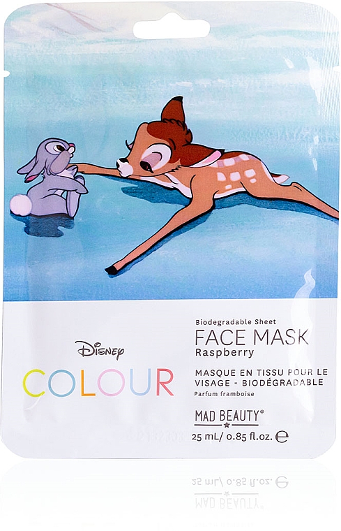 Маска для лица "Бемби" - Mad Beauty Disney Colour Biodegradable Sheet Face Mask Raspberry — фото N1