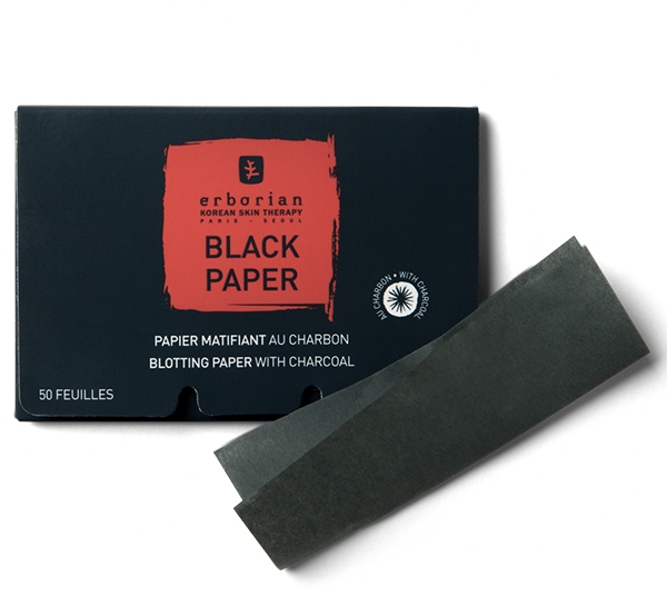 Чорні матувальні серветки з вугіллям - Erborian Blotting Paper With Charcoal — фото N1