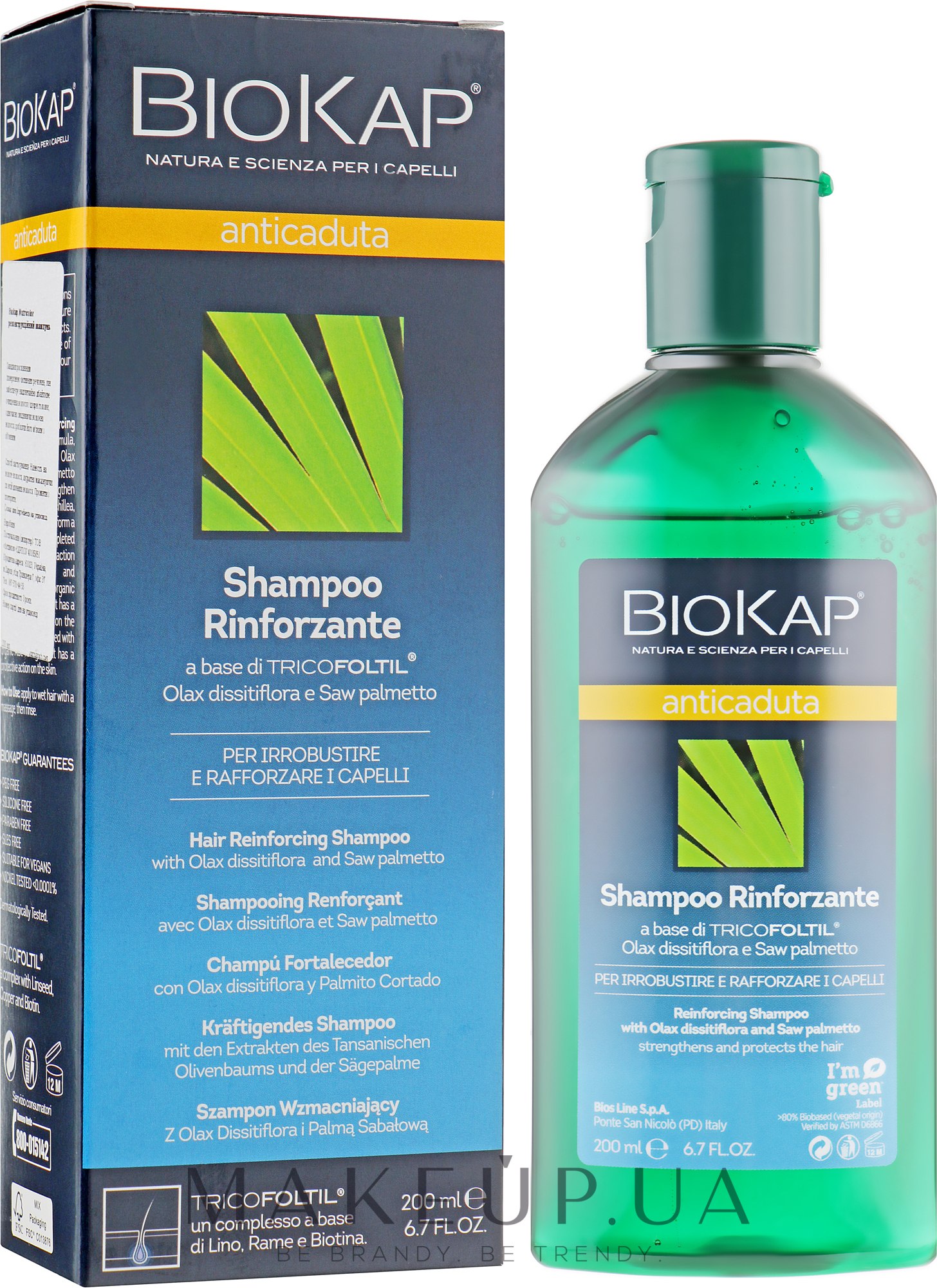 Шампунь от выпадения волос - BiosLine BioKap Hair Loss Shampoo — фото 200ml