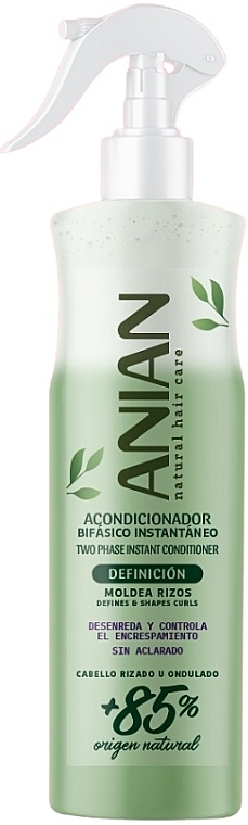 Кондиціонер-спрей для кучерявого волосся - Anian Natural Definition Two Phase Instant Conditioner — фото N1