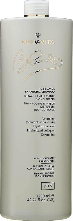 Шампунь для холодних відтінків блонду - Medavita Blondie Ice Blonde Enhancing Shampoo — фото N4