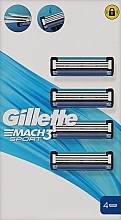 Духи, Парфюмерия, косметика Сменные кассеты для бритья, 4 шт. - Gillette Mach 3 Sport