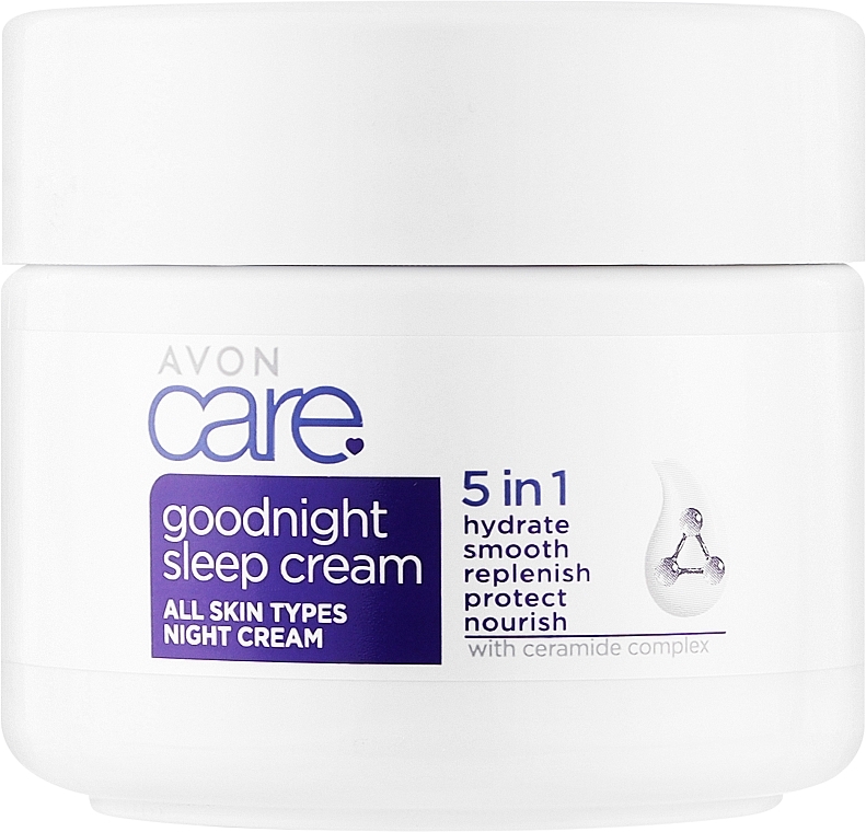 Ночной крем для лица с керамидами - Avon Care Goodnight Sleep Cream With Ceramide Complex — фото N1