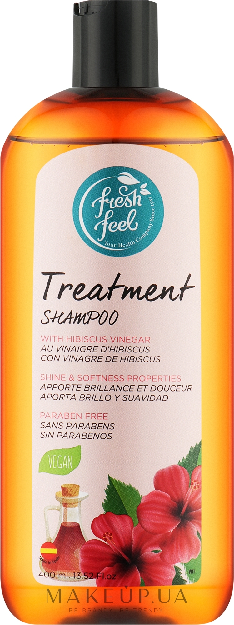 Шампунь для волосся з оцтом гібіскусу - Fresh Feel Natural Shampoo — фото 400ml