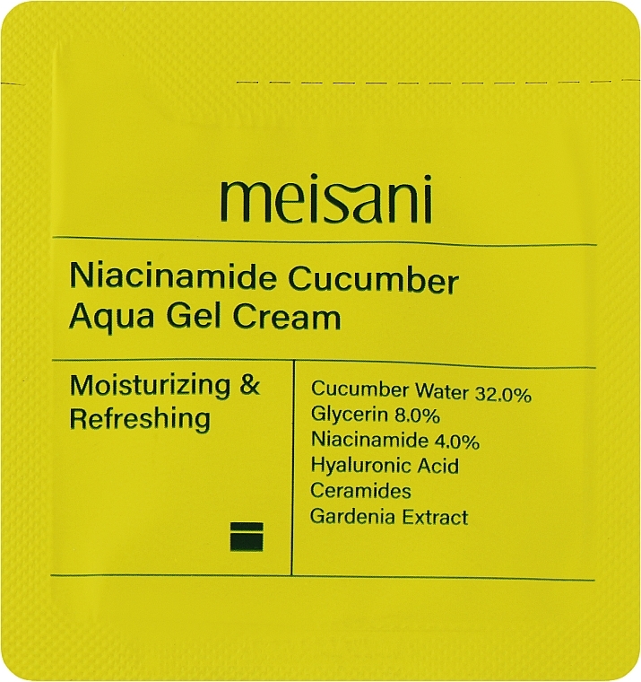 Увлажняющий крем-гель для лица - Meisani Niacinamide Cucumber Aqua Gel Cream (пробник) — фото N1