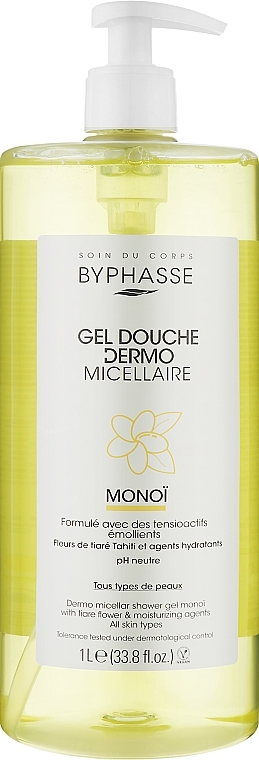 УЦЕНКА Мицеллярный гель для душа "Монои" - Byphasse Dermo Micellar Shower Gel Monoi * — фото N1