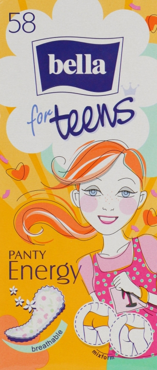 Прокладки щоденні гігієнічні Bella Panty for Teens Energy, 58 шт. - Bella