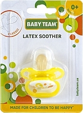 Пустышка латексная классическая, желтая - Baby Team — фото N1