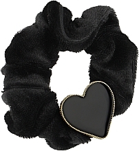 Духи, Парфюмерия, косметика Резинка для волос, Pf-157, черная с украшениями, сердце - Puffic Fashion
