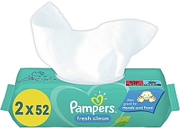 Парфумерія, косметика Дитячі вологі серветки "Fresh Clean", 104 шт. - Pampers