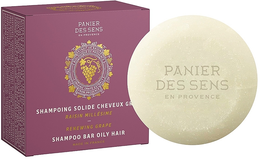 Твердий шампунь "Виноград"   - Panier Des Sens Shampoo Bar Oily Hair Grape — фото N1