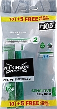 Одноразові бритви, 15 шт. - Wilkinson Sword Extra Essential 2 Sensitive — фото N1