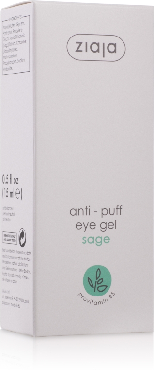 Гель против мешков под глазами с экстрактом шалфея - Ziaja Anti-Puff Sage Eye Gel  — фото N2