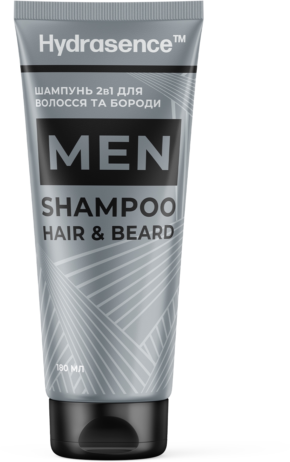 Hydrasence Men Charcoal - Шампунь 2в1 для волосся та бороди  — фото 200ml